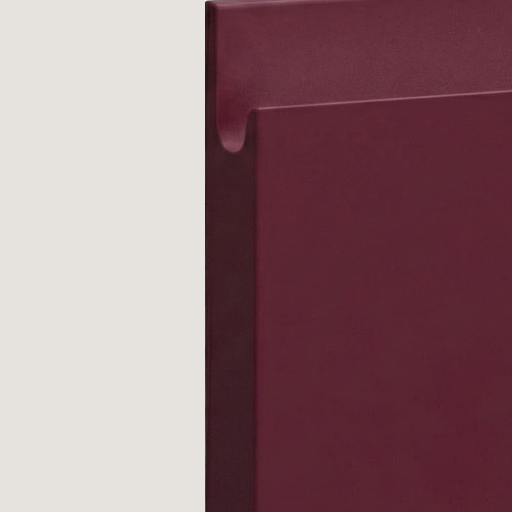 Feldmann-Wohnen Klapphängeschrank Florence (W3/80, 2-türig, 2 Einlegeböden, 1-St., puristische, grifflose Optik, lackierte Fronten, B/T/H 80x32,5x72cm) Grau / RAL 3004 purpurrot matt