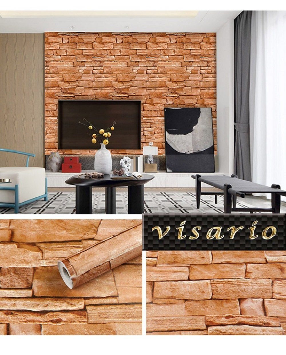 Visario 3D-Tapete 10m x 45 selbstklebend günstig online kaufen
