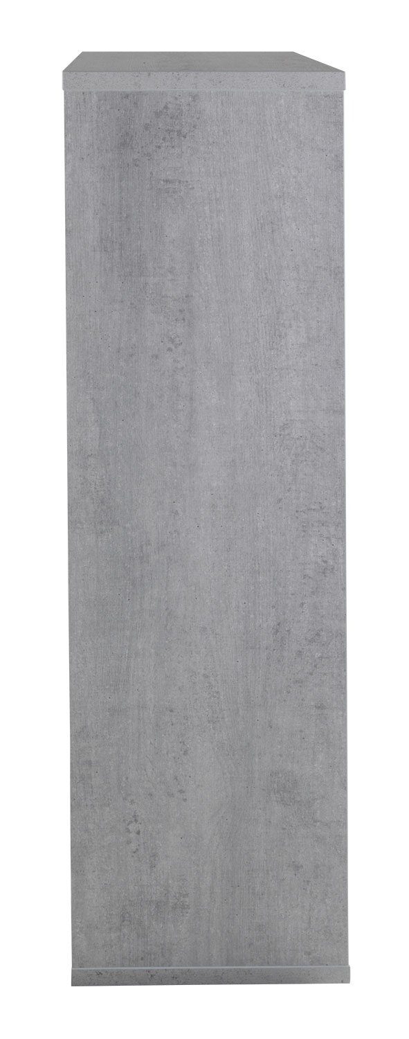 Weiß 121 Schublade Fächern H 120 und Regal Composad x MIPIACE, Hochglanz, Betondekor, 6 cm, mit 1 B