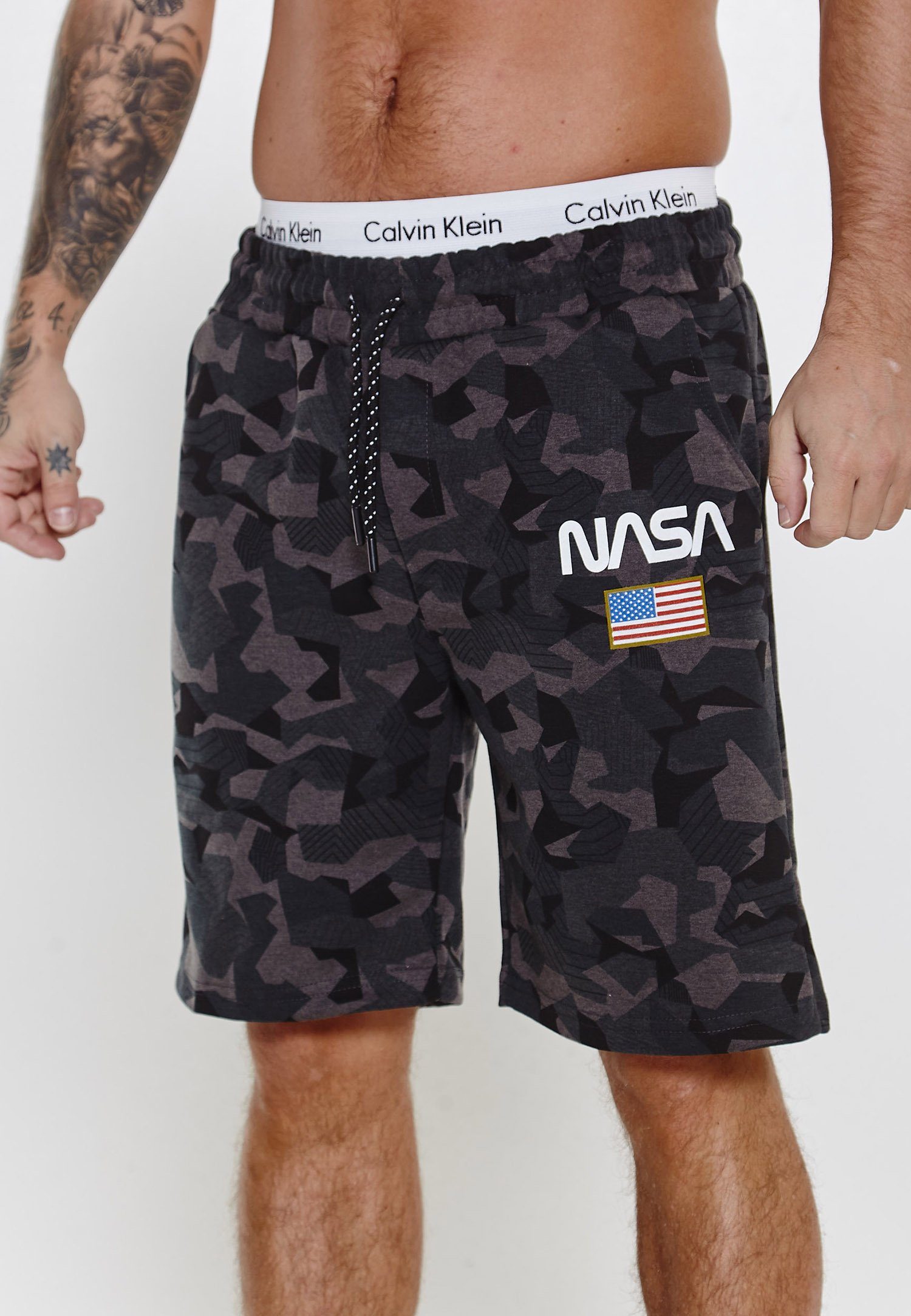 (Kurze OneRedox SH-3711 1-tlg., Fitness Casual Gray modischem Sweatpants, Bermudas Camo Hose im Deep Shorts Design) Freizeit