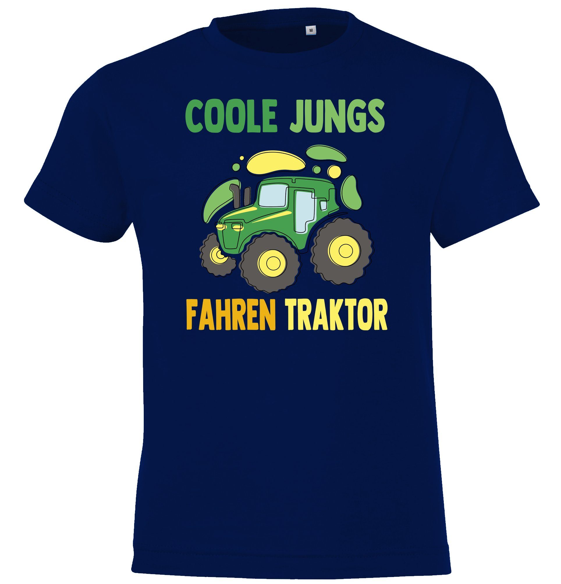 Youth Designz Coole Shirt Traktor Fahren Frontprint T-Shirt Kinder trendigen Jungs Navyblau mit