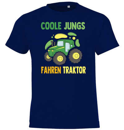 Youth Designz T-Shirt Coole Jungs Fahren Traktor Kinder Shirt mit trendigen Frontprint