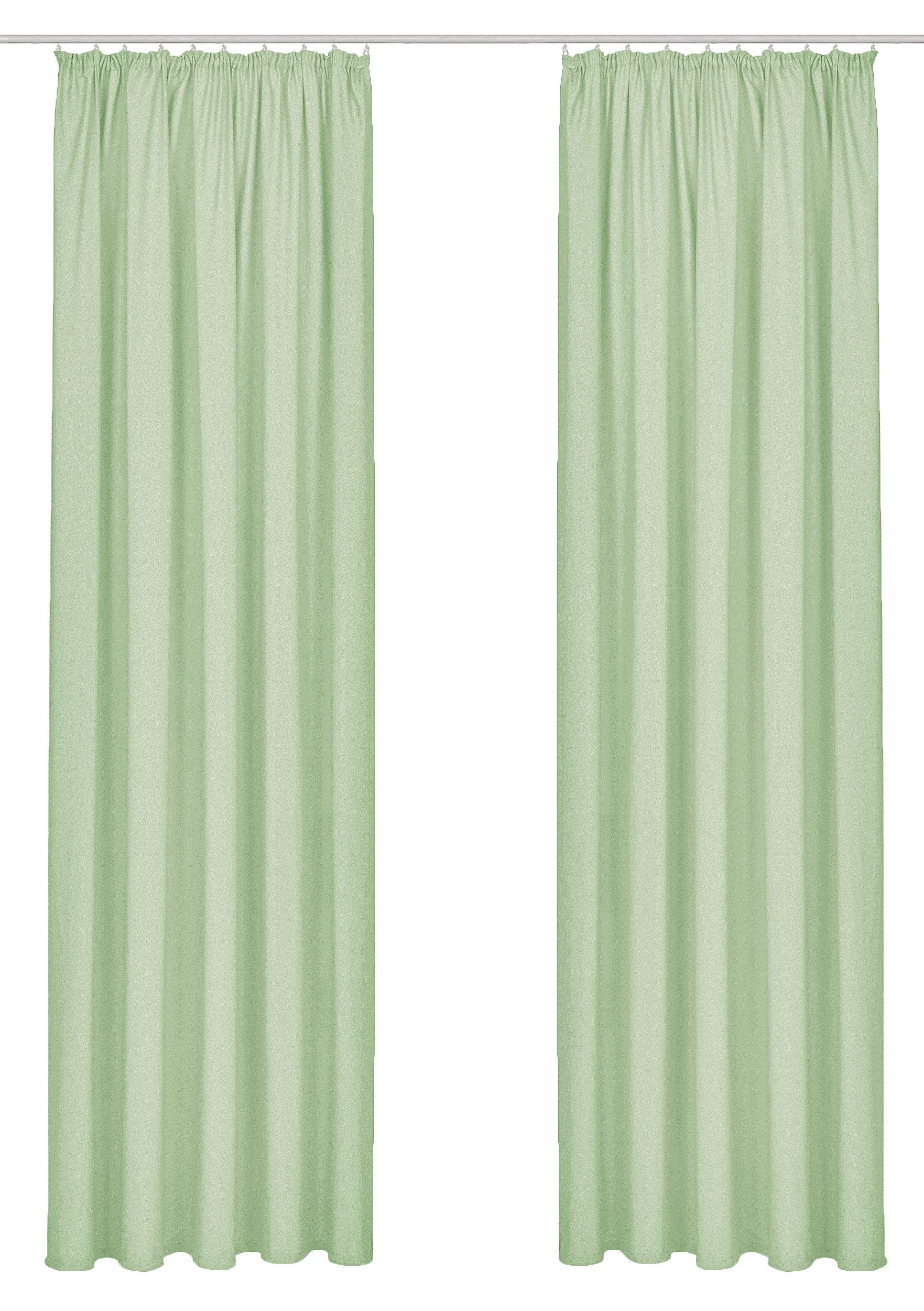 OTTO home Vorhang Raja, Gardinen mit Kräuselband, Vorhänge Wohnzimmer (2 St), Kräuselband, blickdicht, Polyester, 2er-Set, Bestseller, einfarbig, modern, pflegeleicht, Mikrofaser
