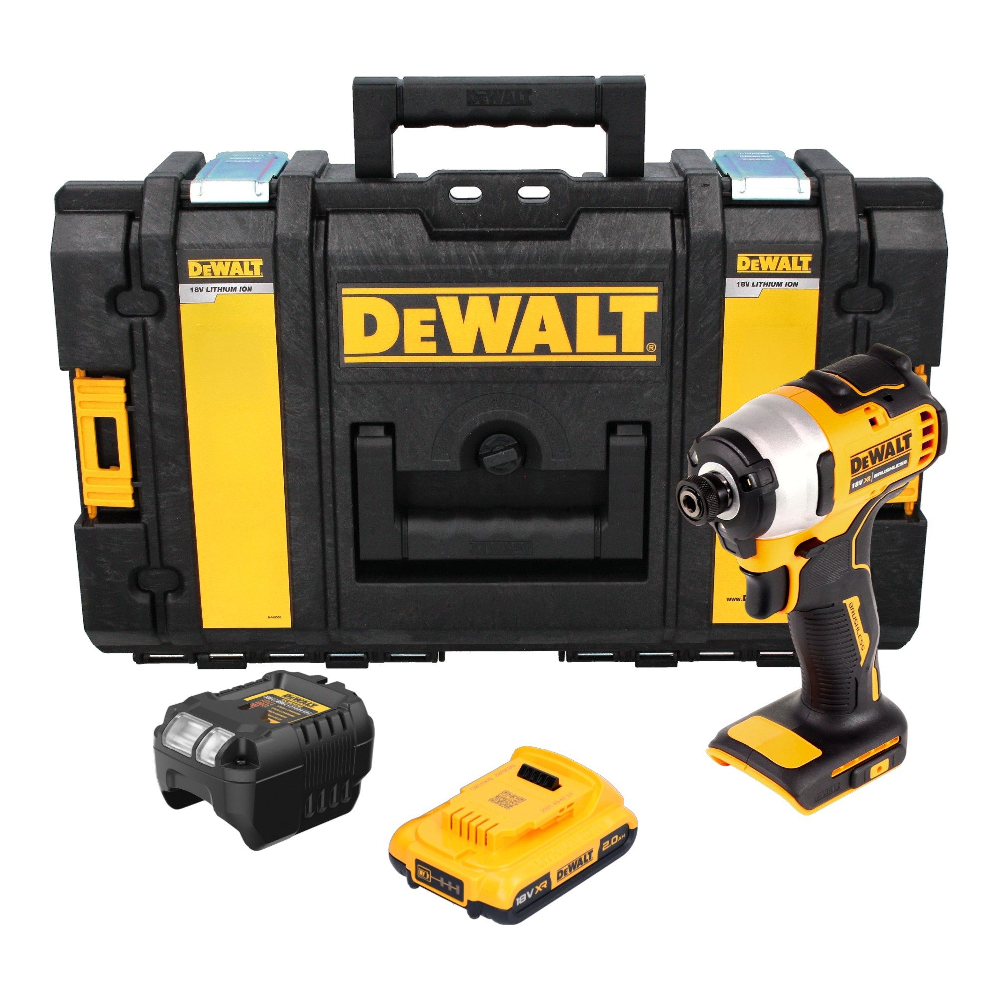 DeWalt Akku-Schlagschrauber DCF 809 D1 18V 1/4" Brushless + 1x Akku 2,0 Ah + Ladegerät + Tough Box