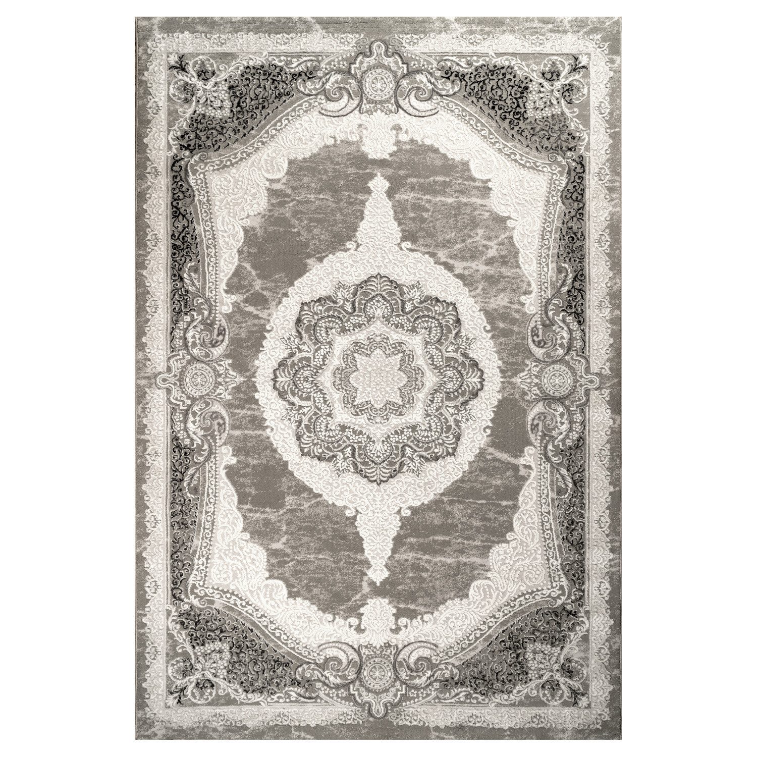 Carpetilla Teppich Teppich Modern Klassisch Creme Grau, Klassischer Läufer günstig online kaufen