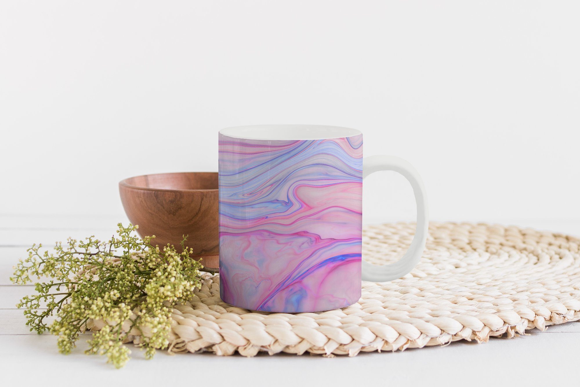 Farben Teetasse, Tasse Becher, Teetasse, Geschenk Keramik, MuchoWow Marmor Kaffeetassen, Pastell, - -