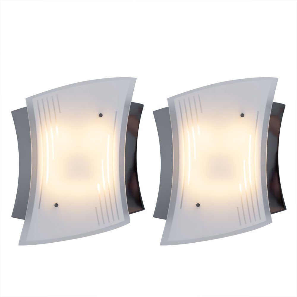 Wandlampe Innenleuchte nicht LED inklusive, Wandleuchte, Dekorlampe 2er etc-shop Metall Set Wandleuchte Leuchtmittel
