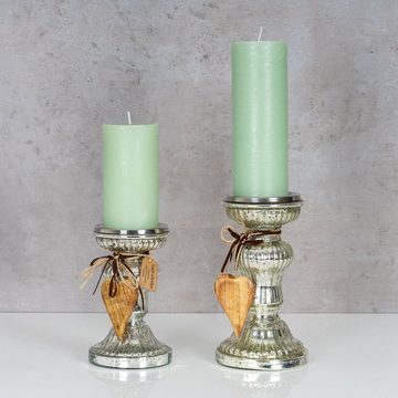 Levandeo® Kerzenständer, 2er Set Kerzenständer H21cm H17cm Kerzenhalter Tischdeko