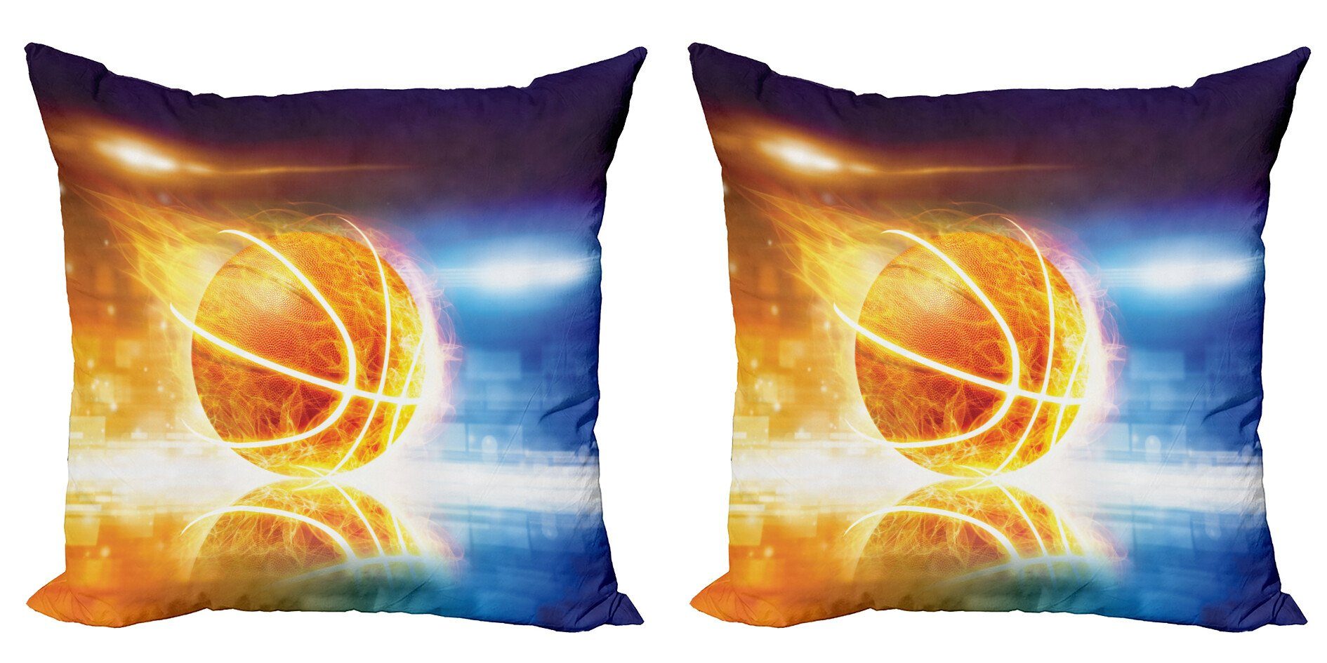 Kissenbezüge Modern Accent Doppelseitiger Digitaldruck, Abakuhaus (2 Stück), Abstrakt Brennen Basketball in der Kunst
