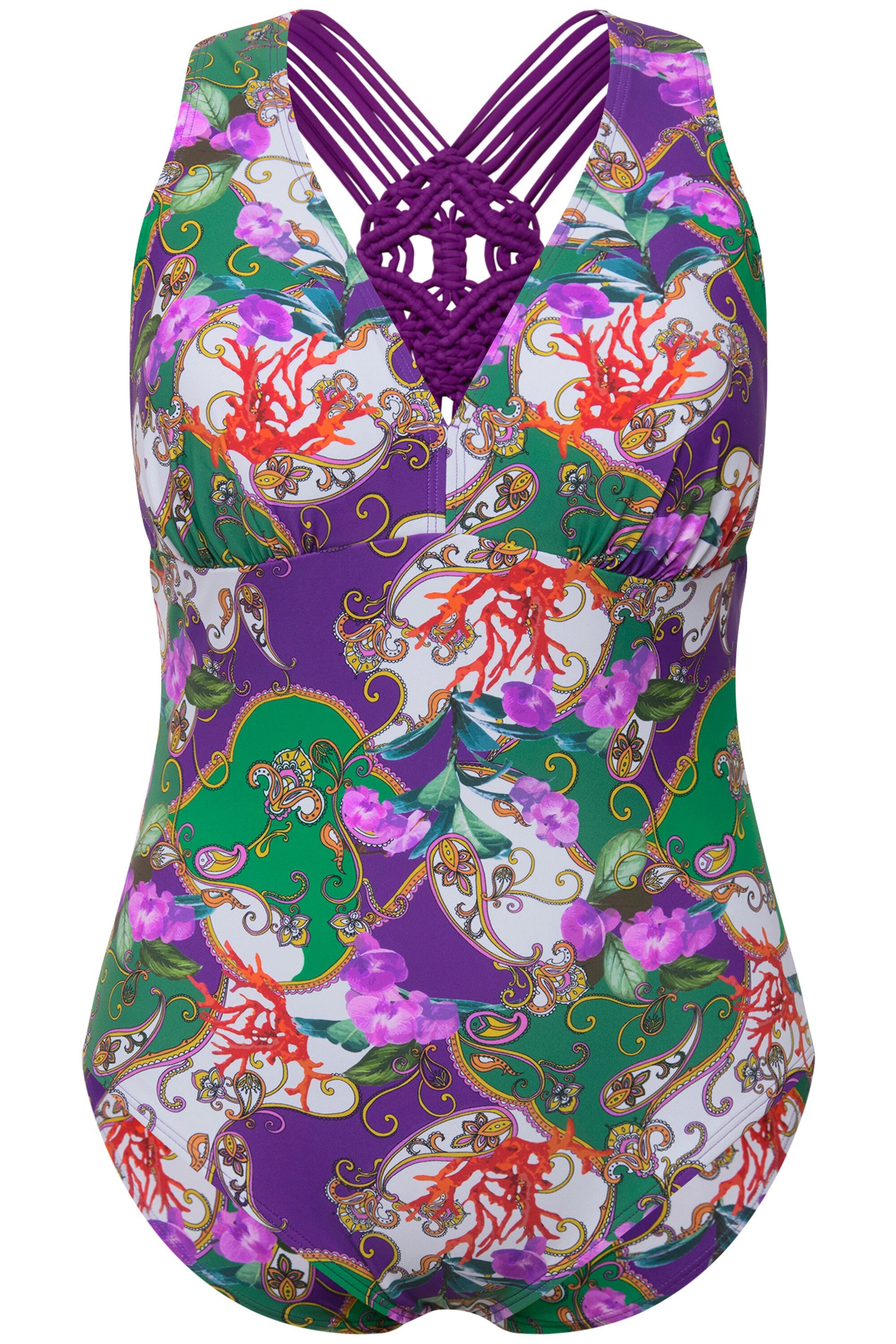 Ulla Popken Badeanzug Badeanzug Softcups Makramee-Träger günstig online kaufen