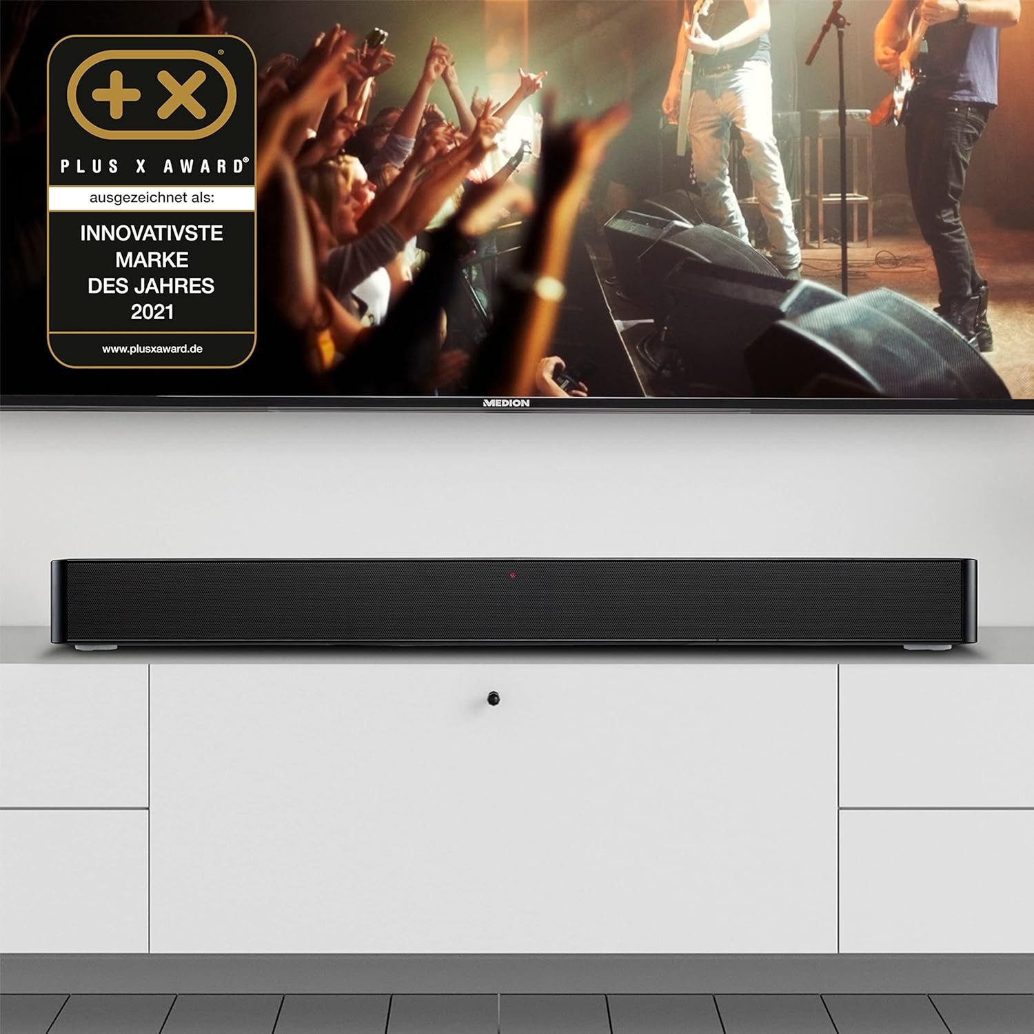 Medion® MEDION MD44055 2.0 Soundbar Lautsprecher Bluetooth 5.1 HDMI 3,5mm Soundbar (Bluetooth, 60 W)