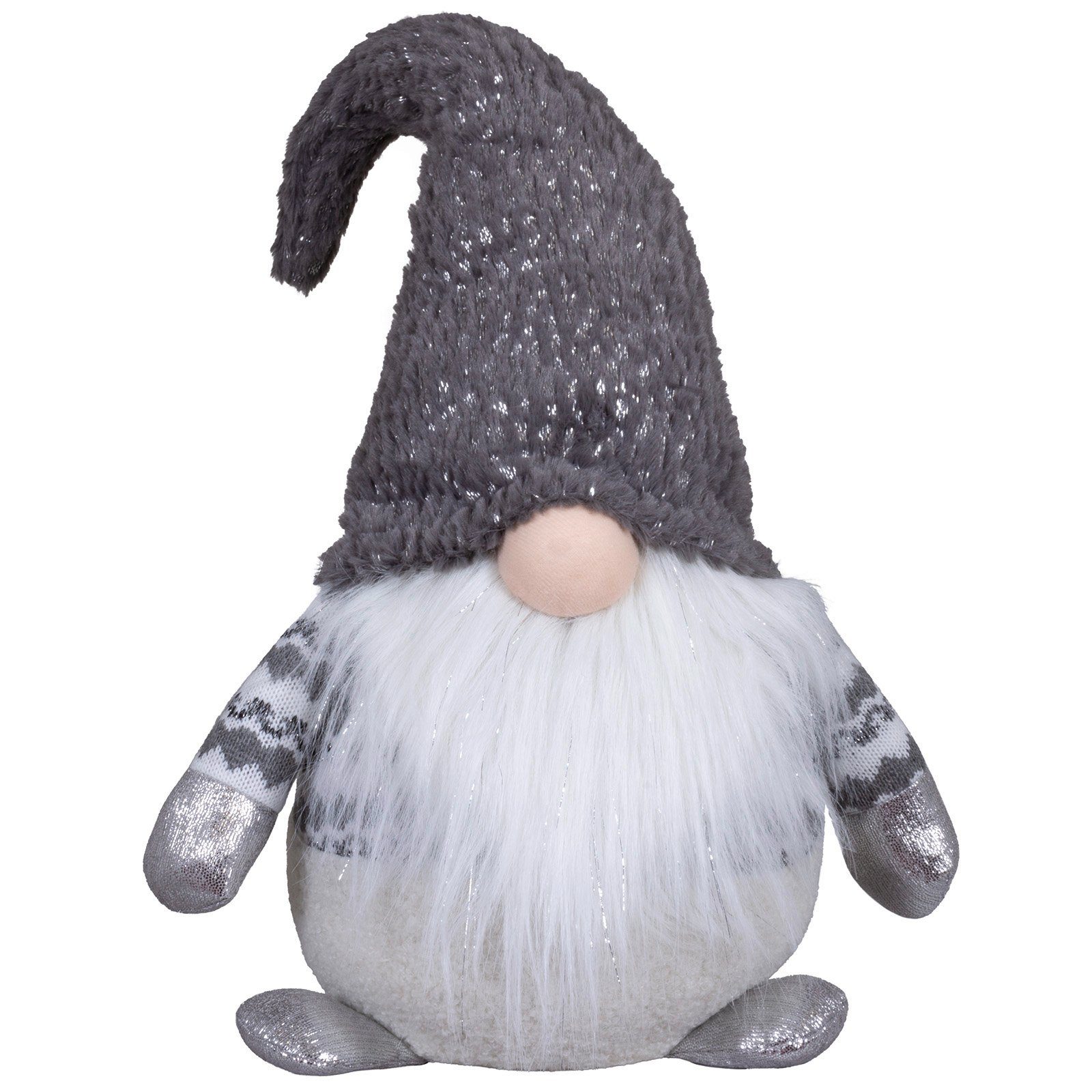 Christmas Paradise Weihnachtsfigur Бес 45cm (66cm) sitzend (Deko Figur, 1 St), Weihnachten, silber-grau