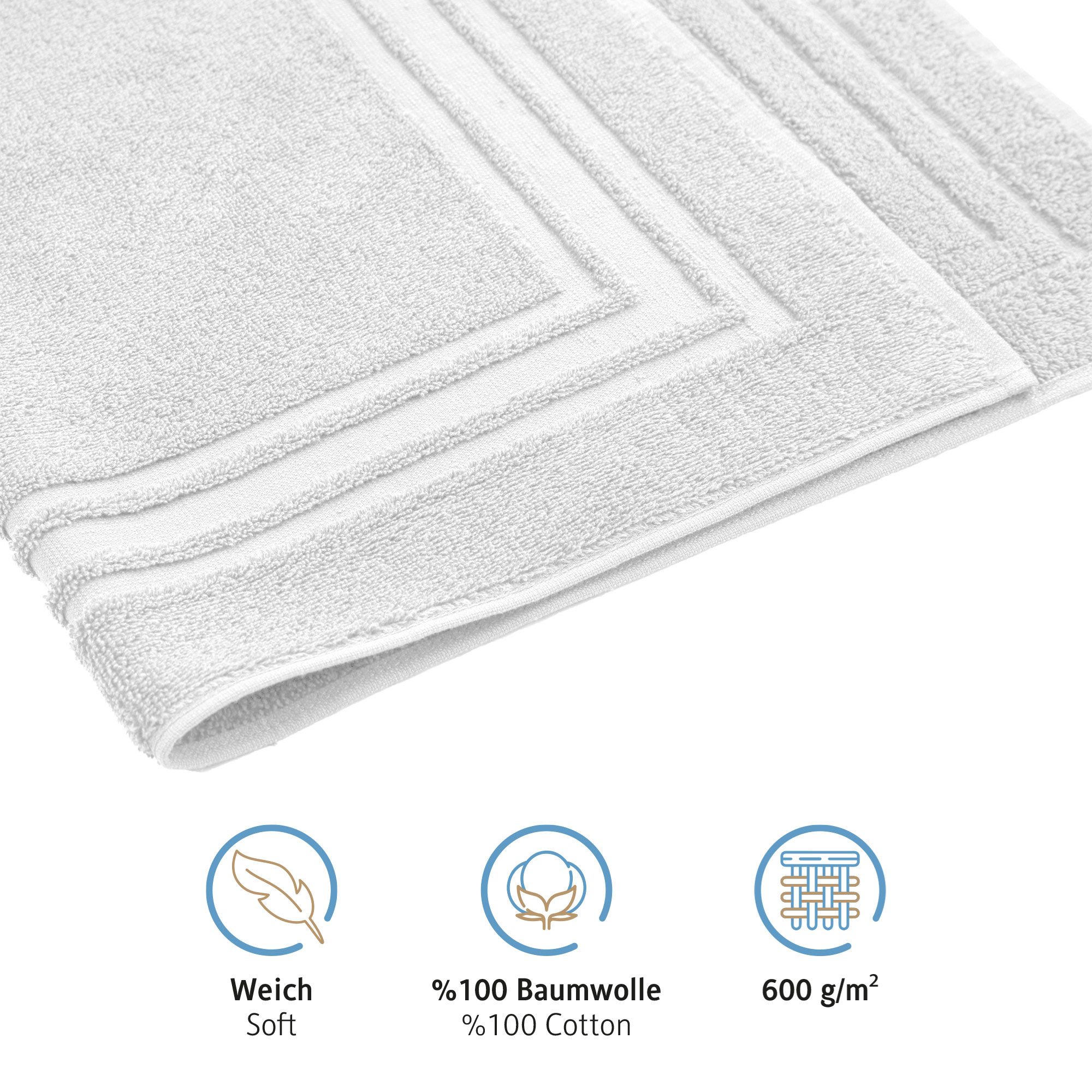 Komfortec Badematte Badvorleger aus 100% Baumwolle, Waschbar Duschmatte, Fr günstig online kaufen
