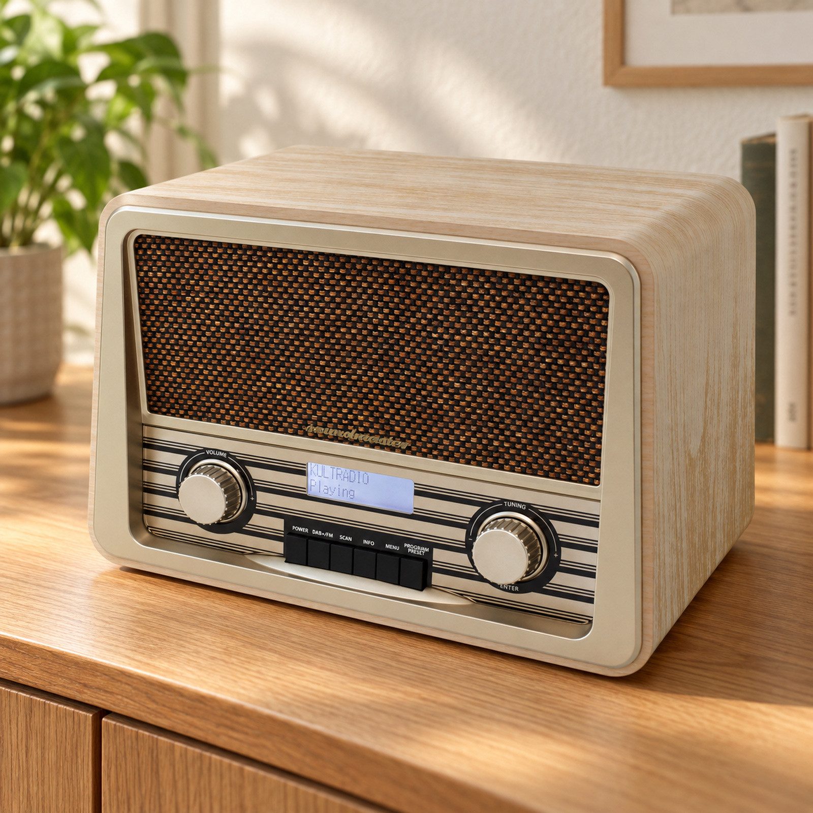 Soundmaster NR920HBR Nostalgie Radio DAB+ UKW-RDS Auto-Scan LCD Festspeicher Digitalradio (DAB) (Digitalradio DAB+, UKW-RDS Radio, 2 W) – Bild 3 von 3