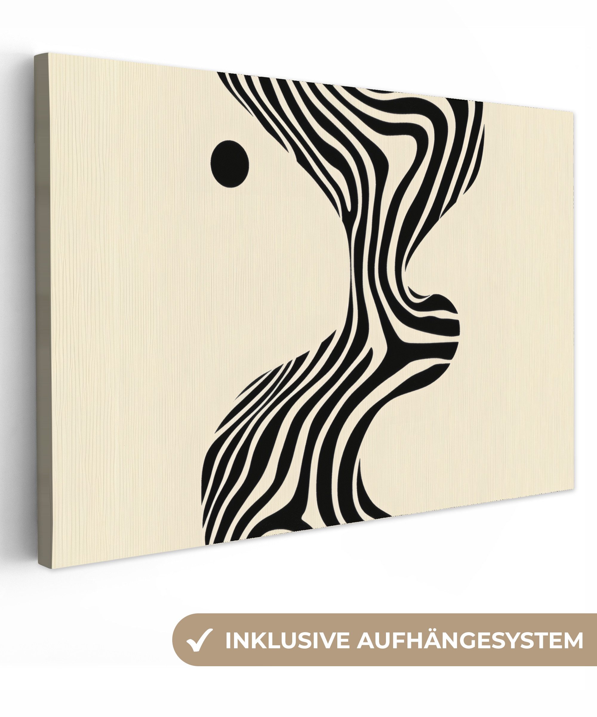 OneMillionCanvasses® Leinwandbild Beige - Linien - Gewellt - Abstrakt, Foto günstig online kaufen