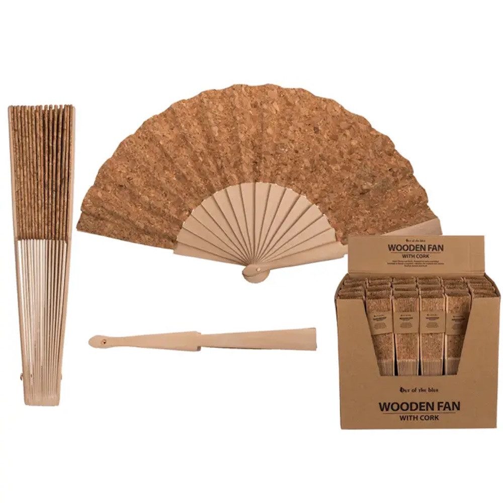LK Trend & Style Handfächer Klappbarer Handventilator aus Kork und Holz, (Wenn Qualität und herausragender Stil gleichrangig sind, erfüllt dieser Fächer alle Kriterien, ein wunderbares Material), absolut salonfähig sich stilvoll eine frische Brise zu gönnen.