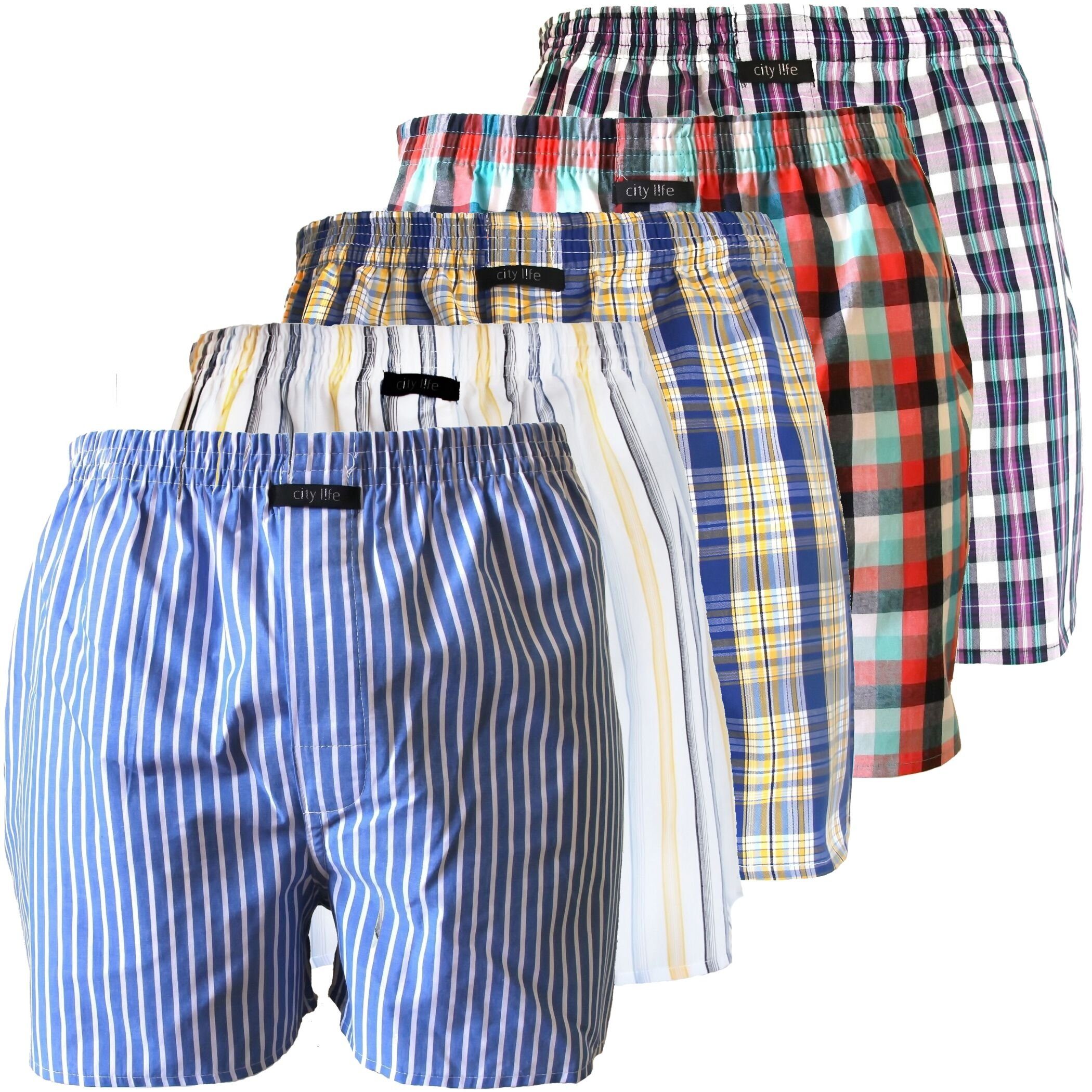 S Short Pack - (1-St) Boxershorts Herren Life SPARPACK City City Webboxer desortierte XXL Life 5er