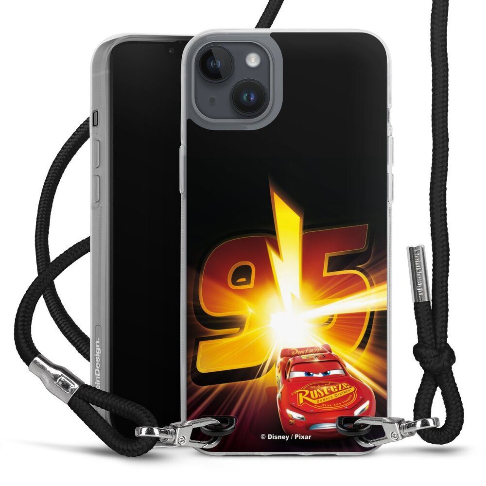 DeinDesign Handyhülle Offizielles Lizenzprodukt Cars Lightning Mcqueen 95 Cars3 Lightning 95, Apple iPhone 14 Plus Handykette Hülle mit Band Case zum Umhängen