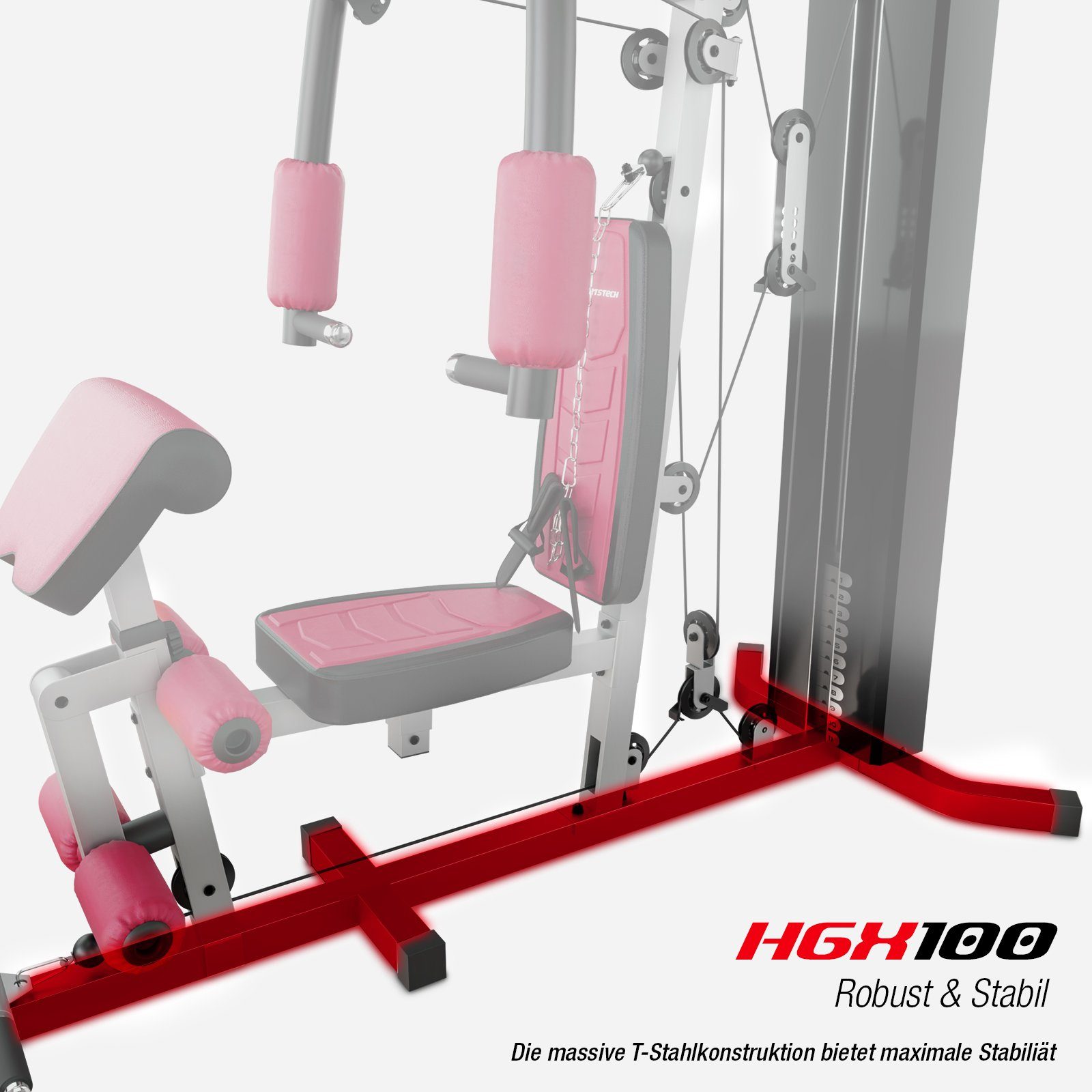 HGX100, 12 Sportstech Integrierte Gewichtsblöcke, Kraftstation Klimmzugstange