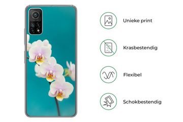 MuchoWow Handyhülle Orchidee - Blumen - Pflanze - Weiß - Lila, Phone Case, Handyhülle Xiaomi Mi 10T, Silikon, Schutzhülle