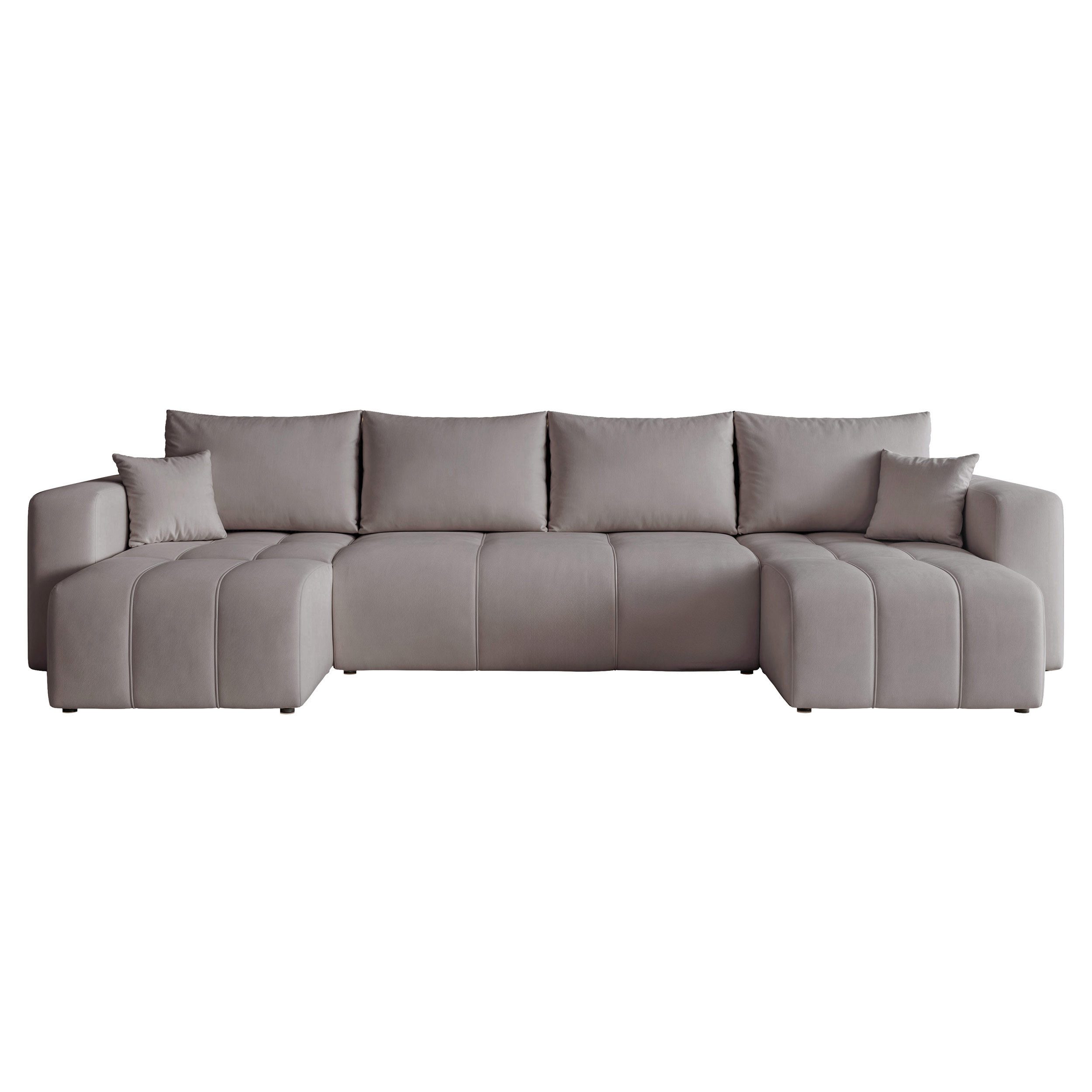 yourhouse24 Wohnlandschaft PEDRO U in Samt-Optik – Riesige Schlaffunktion & abnehmbare Bezüge, mit Schlaffunktion und Bettkasten, Seite universal – Bild 2 von 5