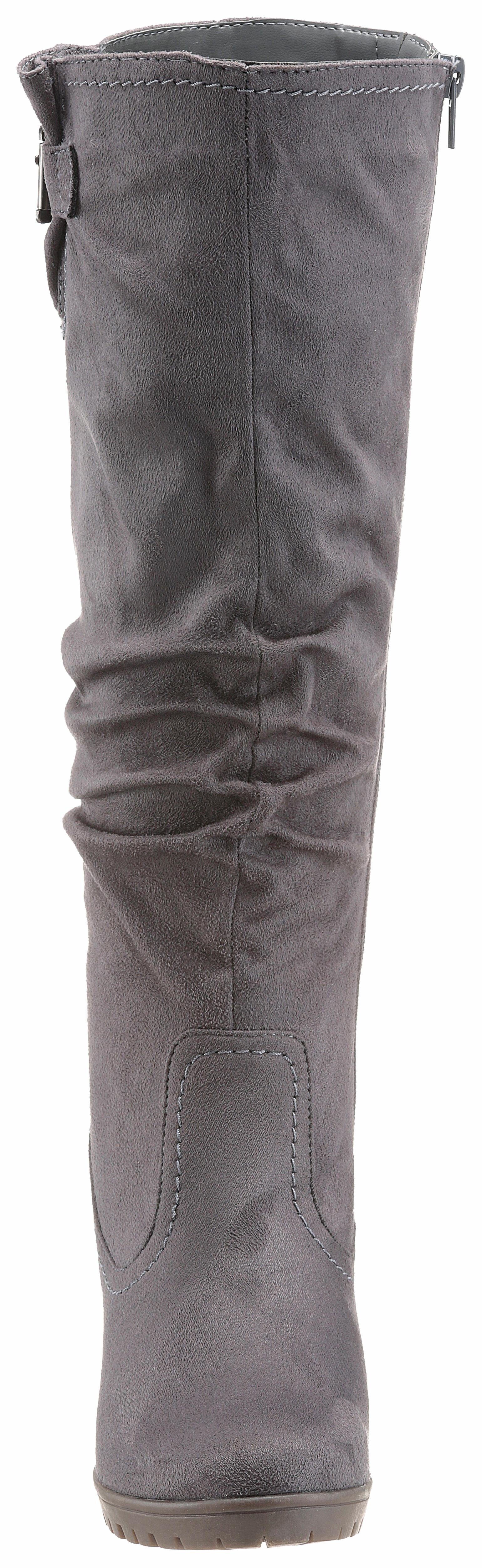 Aniston SHOES Stiefel mit Raffungen am slouchy Schaft