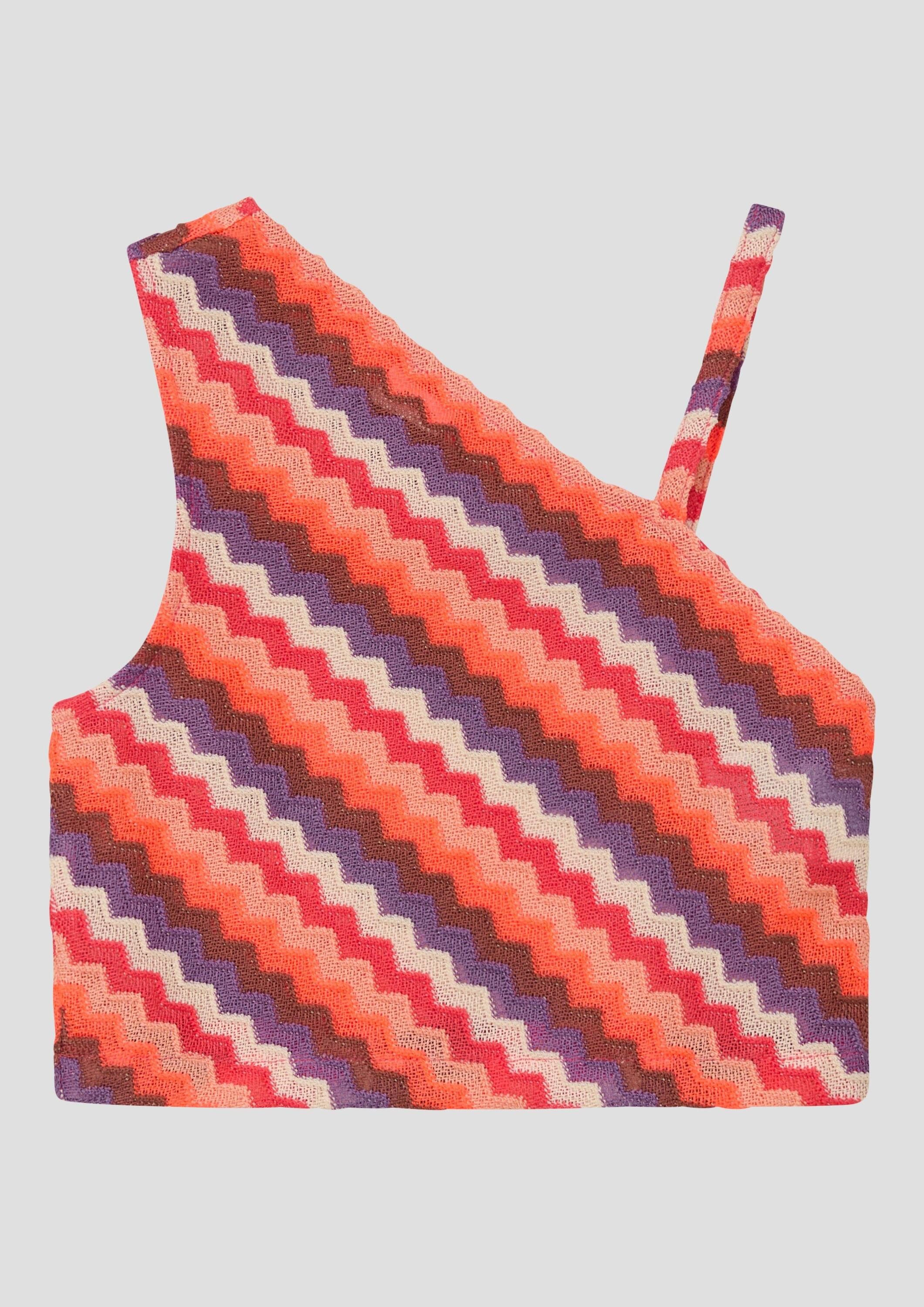 s.Oliver Muskelshirt T-Shirt Asymmetrisches Top mit Struktur im Slim Fit