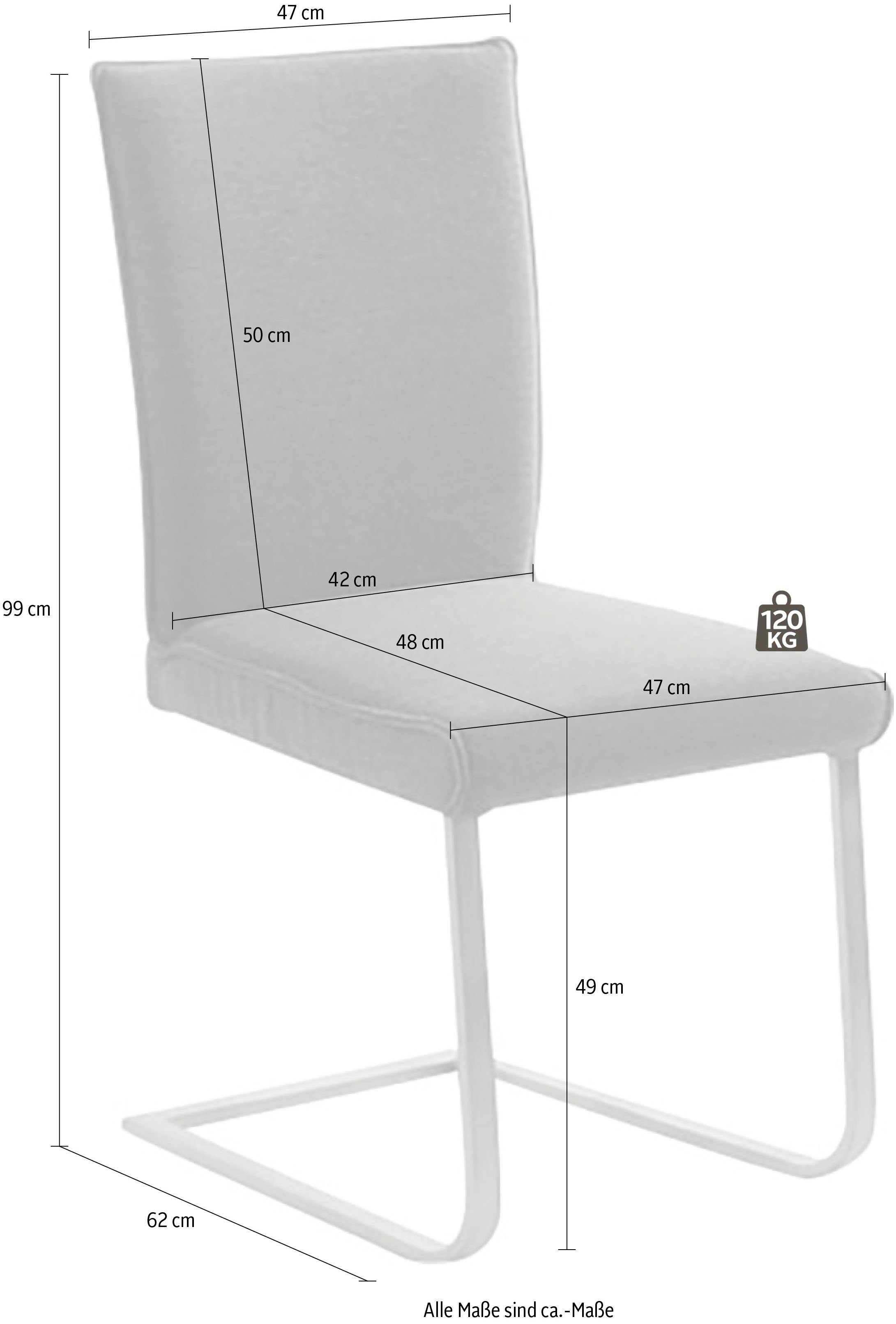 aus Komfort Gestell III, Freischwinger hochwertiger Sitzkomfort Santos Edelstahl, & Sattlernaht, Wohnen mit K+W