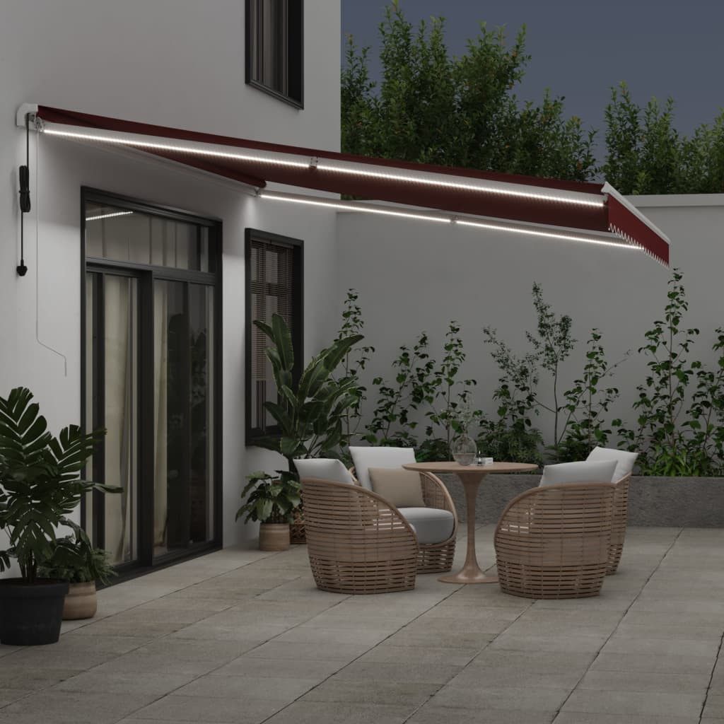 Thumbnail - vidaXL Markise Markise Automatisch mit LED Weinrot 500x350 cm (1-St)