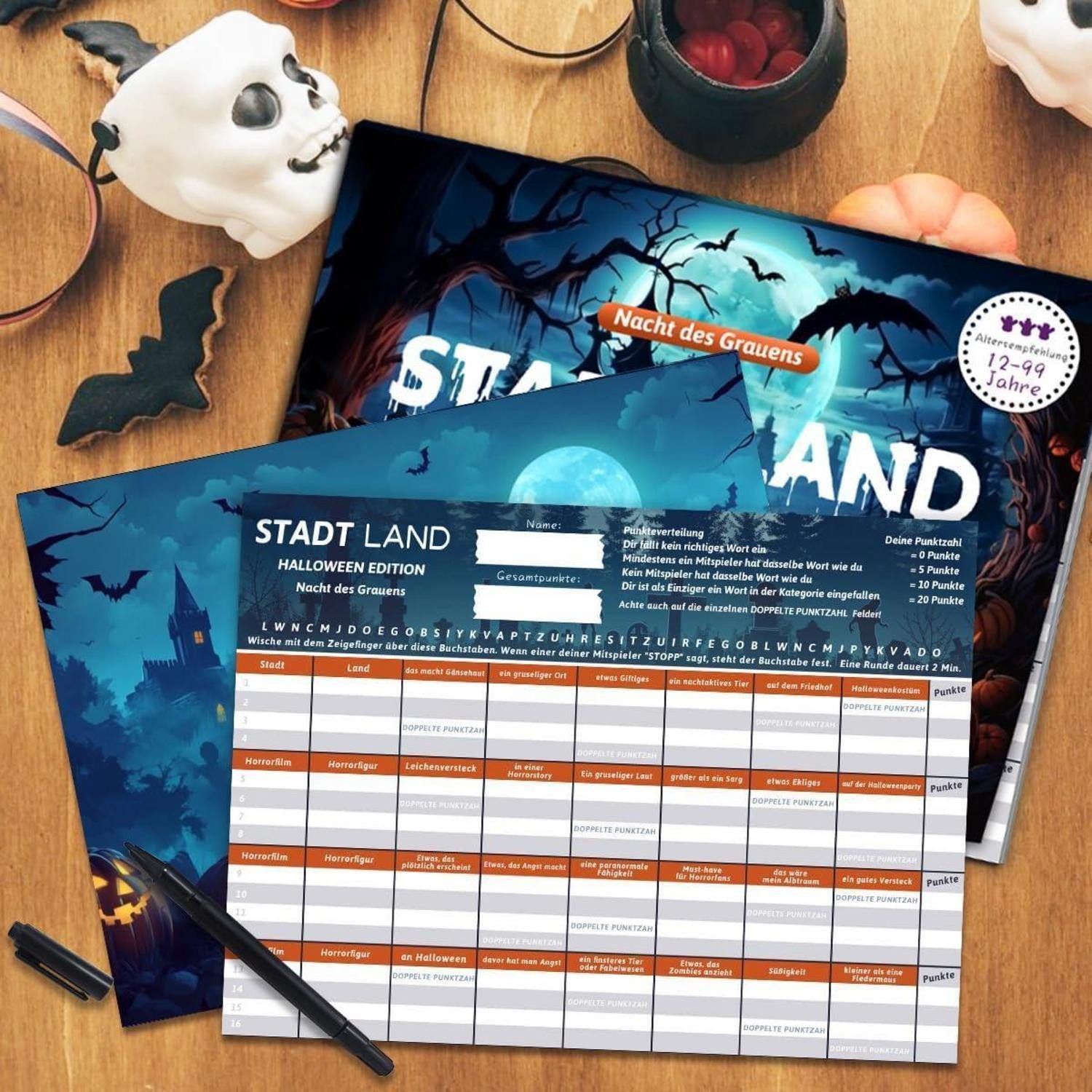 LuxusKollektion Küchenorganizer-Set Spiele Halloween Stadt Gruselig Kartenspiel ab12 Geschenk C