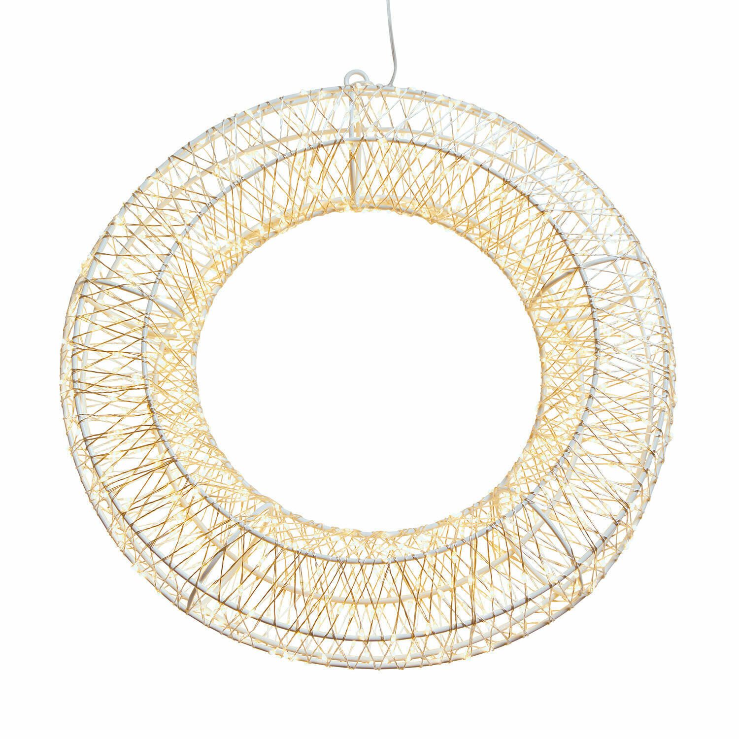 Mirabeau Christbaumschmuck LED-Kranz Winsloe weiß/silber, none