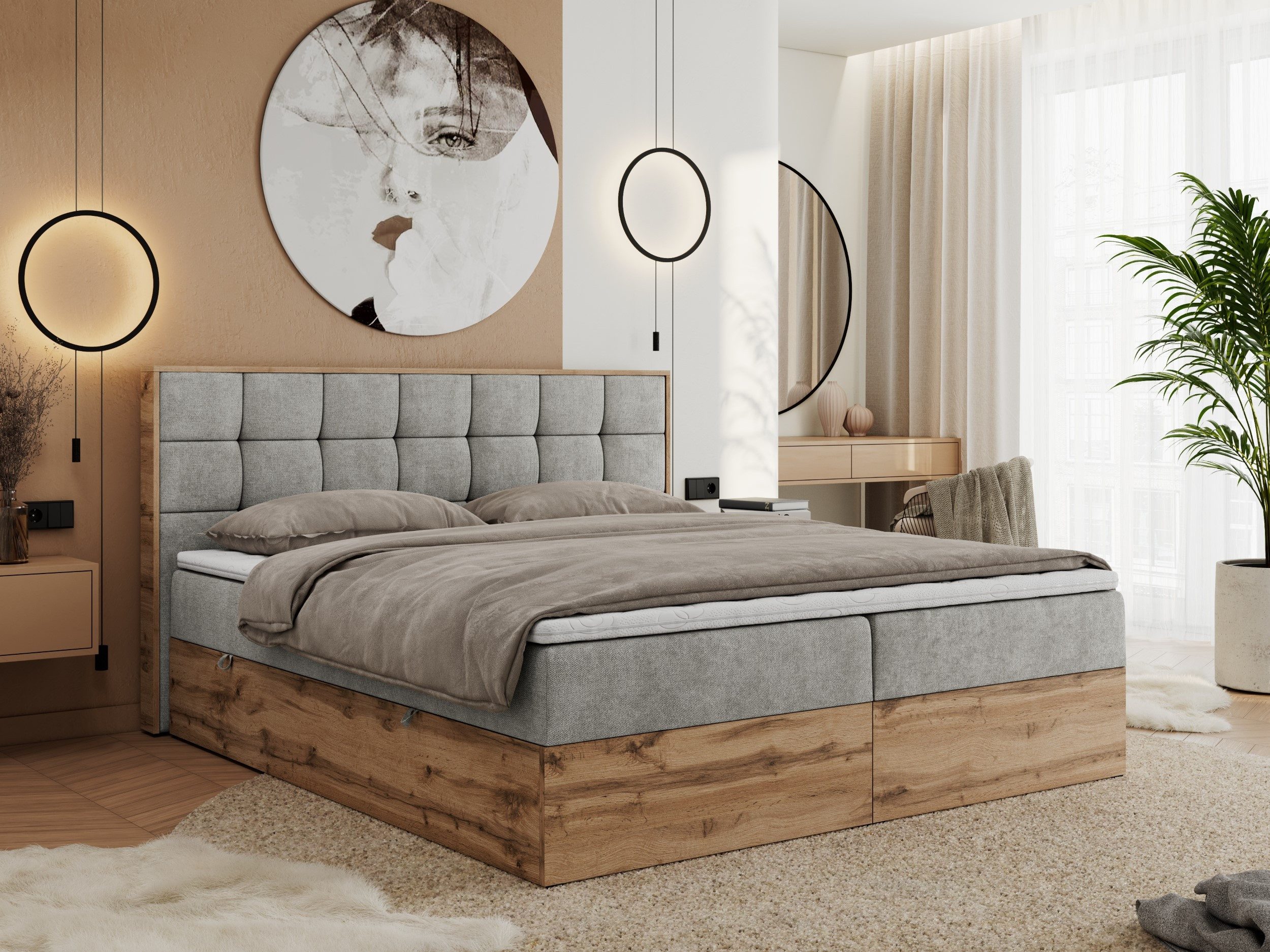 MKS MÖBEL Boxspringbett ALBERO 1 (Set, günstig online kaufen
