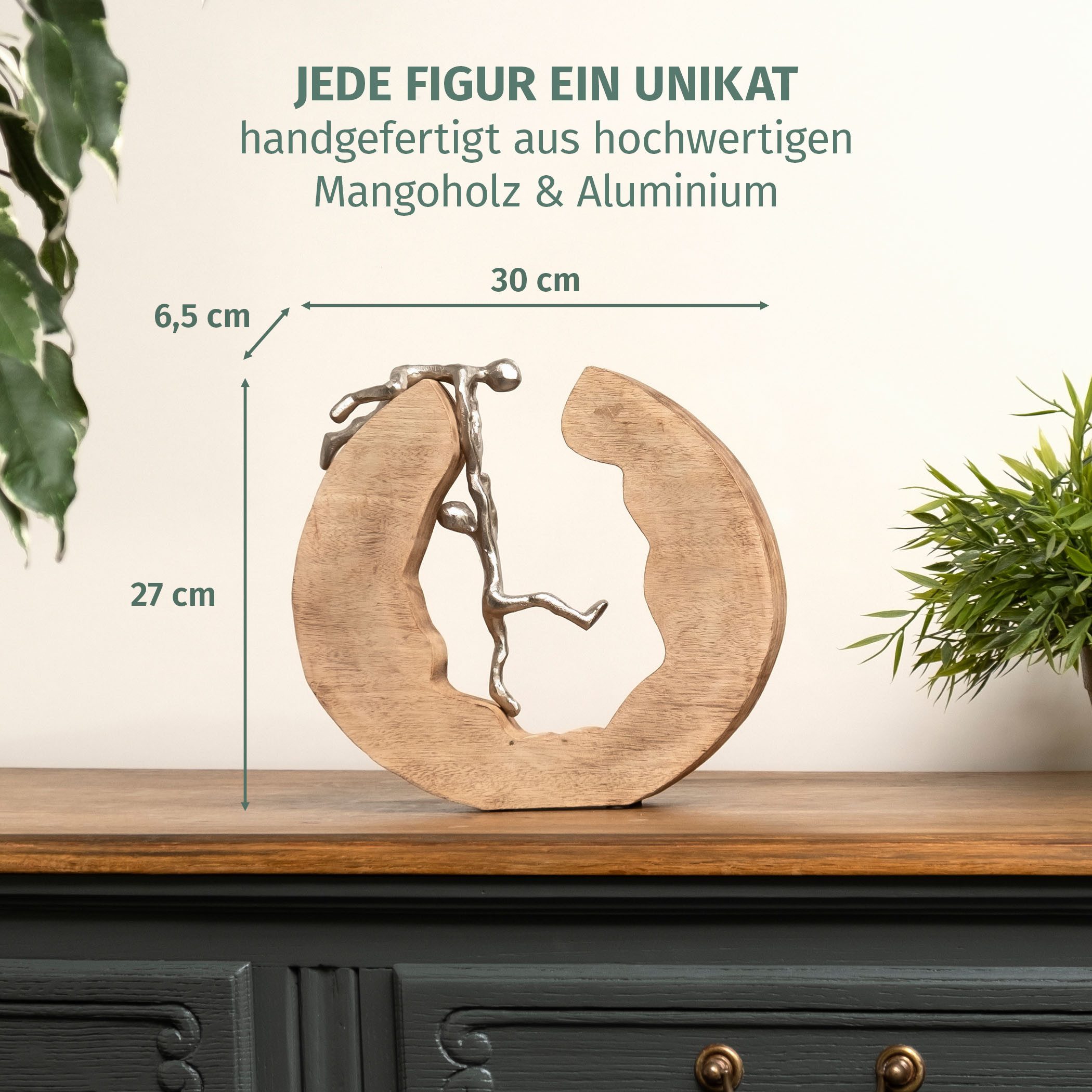 Moritz Skulptur Skulptur Teamwork 29x28x6cm, Holz, Tischdeko, Fensterdeko, Wanddeko, Holzdeko, Weihnachtsdeko