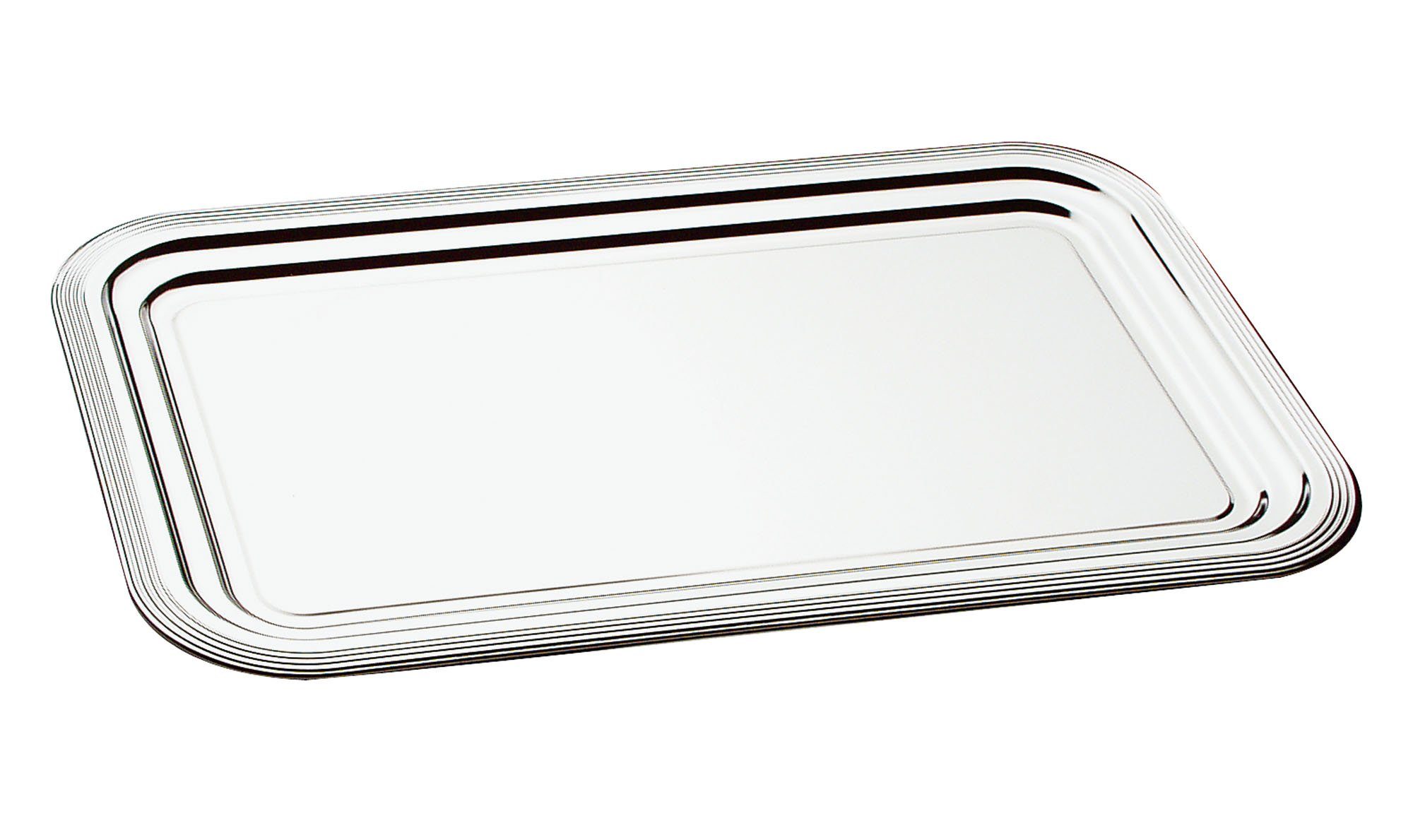 Tablett Partyplatte Edelstahl verchromt Classic 31 x 41,5 cm