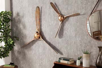 riess-ambiente Wanddekoobjekt SCREW III 60cm kupfer (Einzelartikel, 1 St), Wohnzimmer · Metall · Flugzeug-Propeller · Schlafzimmer