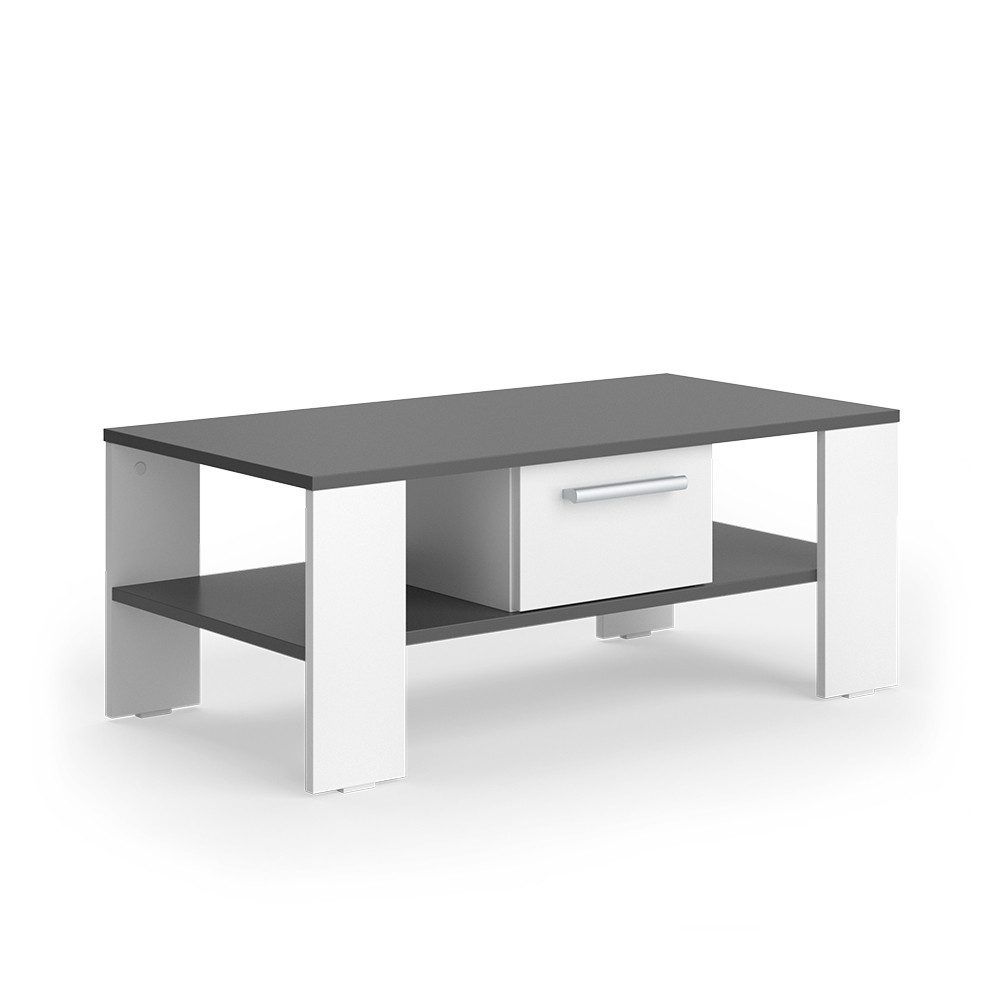 Vicco Couchtisch Wilmut, Anthrazit/Weiß, 89.8 x 46.4 cm mit Schublade günstig online kaufen