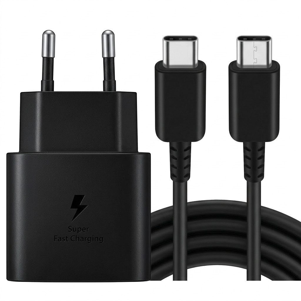 Futurea 25W Schnellladegerät für Samsung Ladekabel Ladeset für S26 S25 A55 USB-Ladegerät (3000 mA, 100cm USB-C Kabel Samsung Ladekabel, 1-tlg., Breite Kompatibilität mit Samsung, iPhone, Pixel, iPad & USB-C Geräten, für Samsung Galaxy S26/S25/S24/S23/S22/