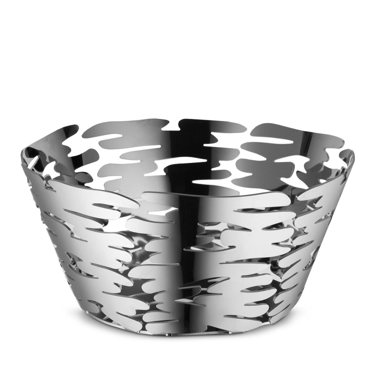 Alessi Schale Schale BARKET 21 cm, Edelstahl, 18/10 Edelstahl, Durchmesser unten ca. 14.5 cm