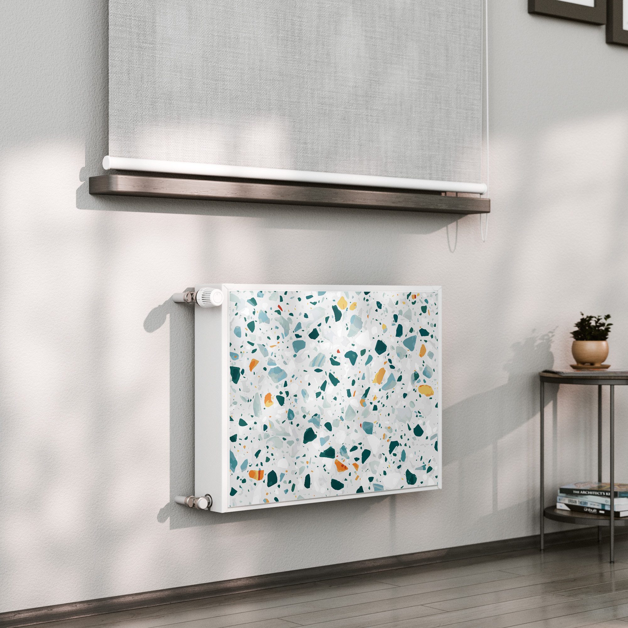 DEQORI Magnetfolie 'Bunter Terrazzo-Trend', beschreibbar Heizung Magnetmatte magnetisch Magnetfolie