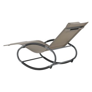 en.casa Gartenliege, Set, 2er, »Almaluez« Schaukelliege Sonnenliege bis 120kg Relaxliege Beige