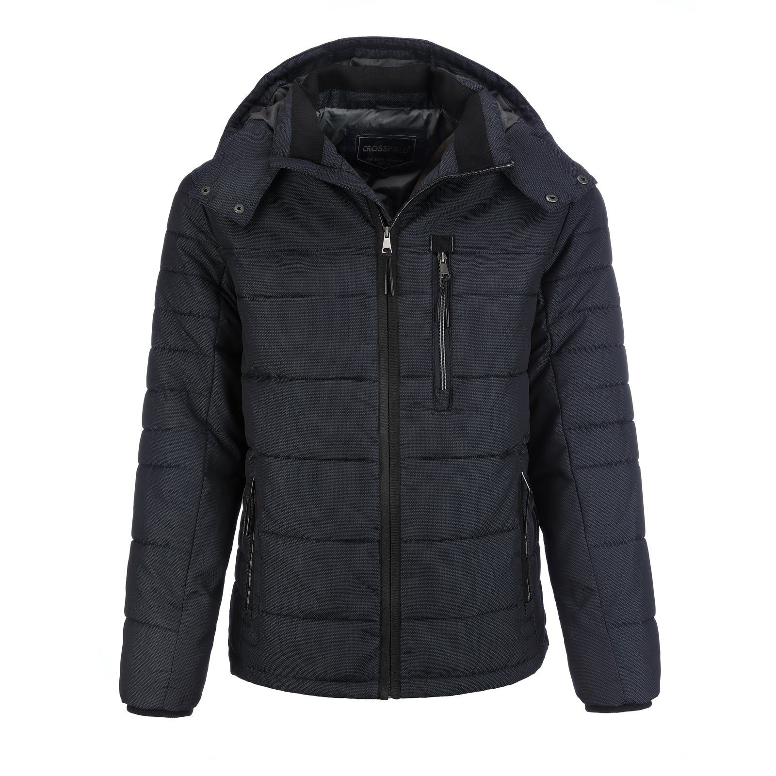 CROSSFIELD Steppjacke Herren Jacke mit abnehmbarer Kapuze und Stehkragen