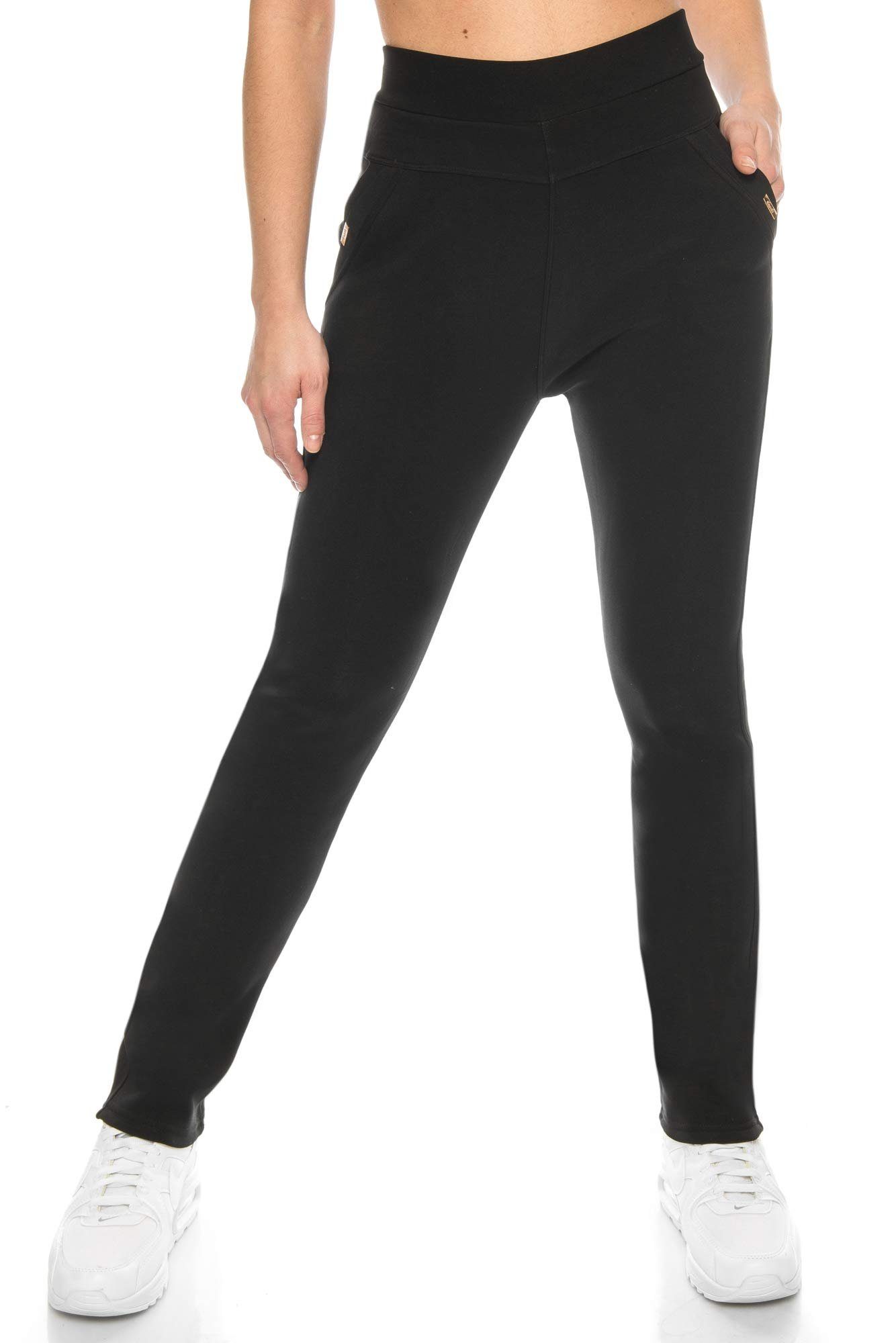 Kendindza Collection Thermohose Damen Winter gefüttert warm Innenfleece Winterhose elegant & stretch Schlupfhose Gummibund