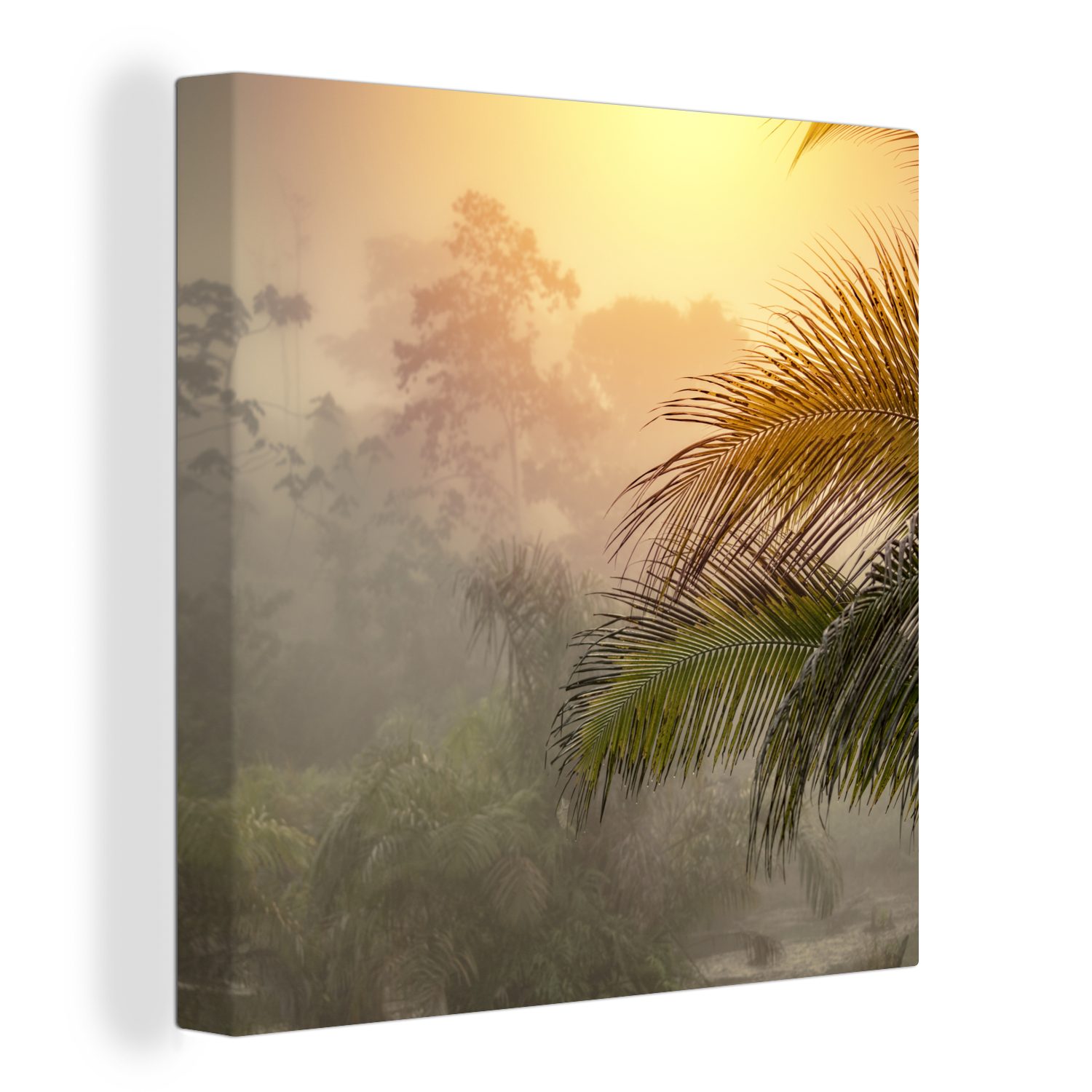 OneMillionCanvasses® Leinwandbild Schöner Sonnenuntergang über dem Dschungel des Corcovado-Nationalparks, (1 St), Leinwand Bilder für Wohnzimmer Schlafzimmer