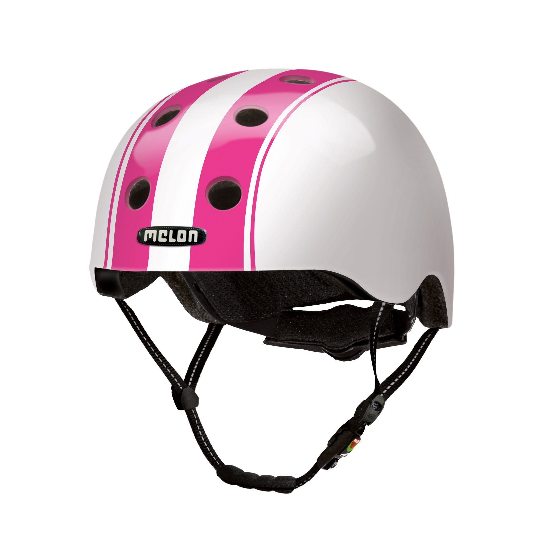 Melon Fahrradhelm Double Pink White, super leicht, Magnetverschluss, größenverstellbar, mehr als 50 Designs