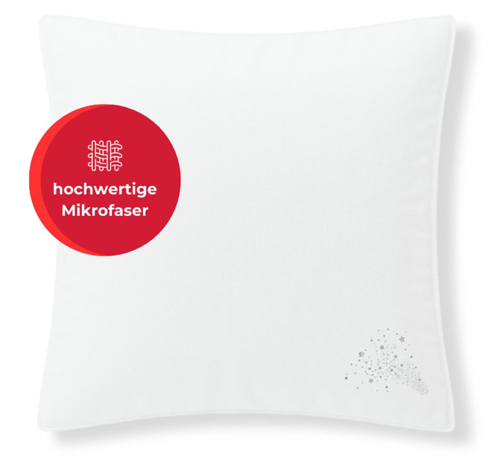 OTTO home Microfaserkissen Baca, Kopfkissen 40x80 cm und 80x80 cm, Füllung: 6D-Hohlfaser, Bezug: Polyester, Seitenschläfer, Bauchschläfer, Rückenschläfer, Kissen, mit edlem Sternenaufdruck