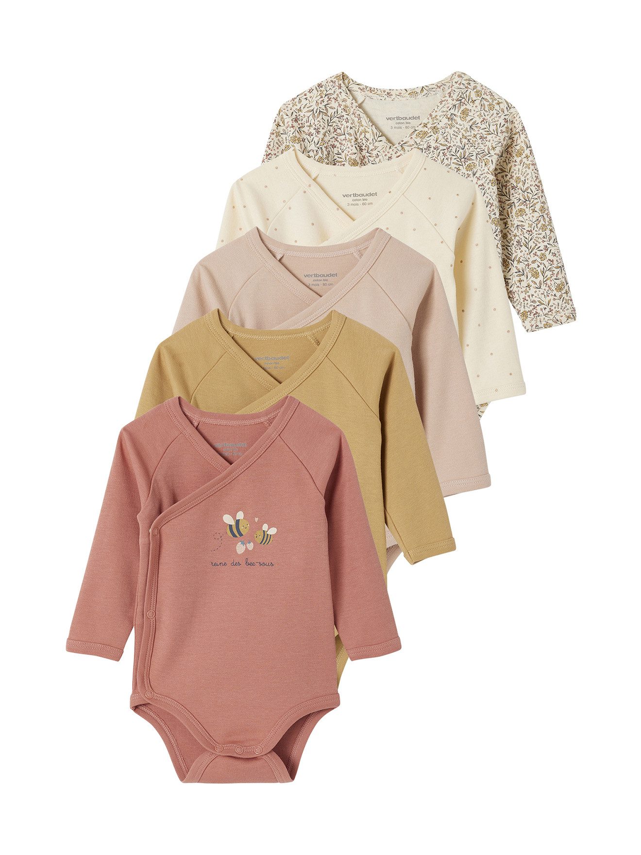 Body 5er-Pack Baby Wickelbodys mit langen Ärmeln