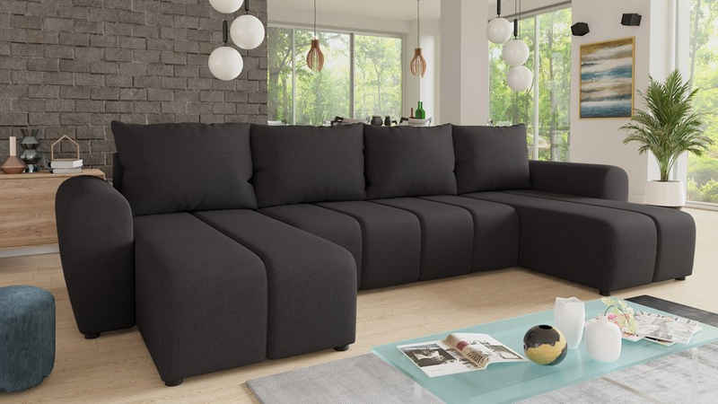 Sofnet Wohnlandschaft Cleo U, mit Schlaffunktion und Bettkasten, Ecksofa, U-Form Couch, Schlafsofa