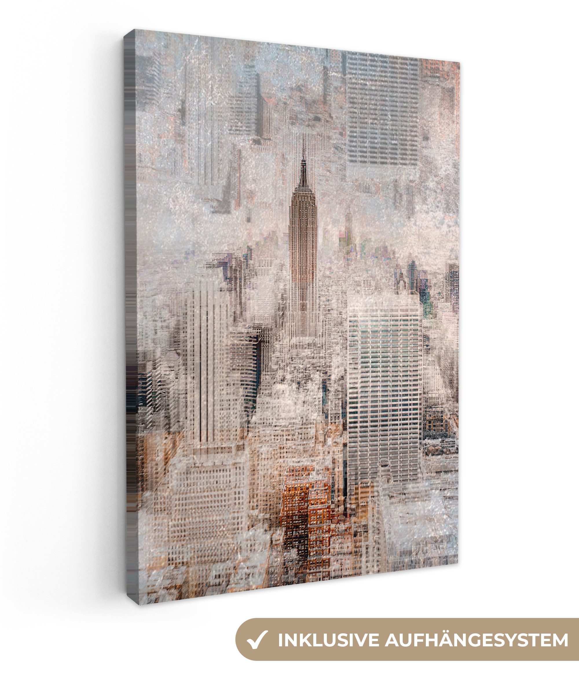 OneMillionCanvasses® Leinwandbild New York - Stadt - Skyline - Bauwerke - Kunst, Fotodruck (1 St), Leinwand Canvas Wandbild, Wanddekoration 20x30 cm