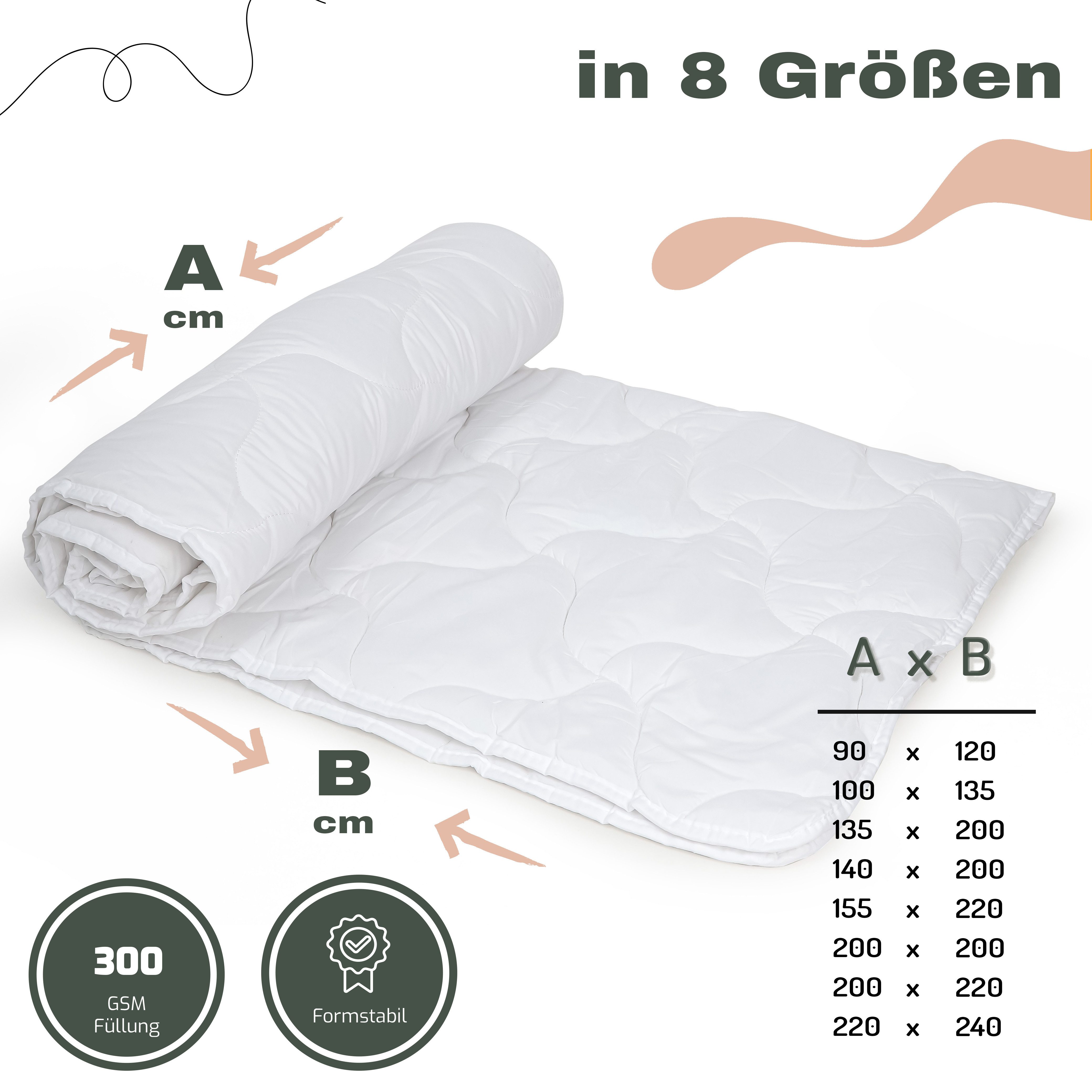 livessa Kunstfaserbettdecke Mikrofaser Bettdecke Steppdecke Ganzjahresdecke 300g/m² Atmungsaktiv, Füllung: Hohlfaser, Bezug: Mikrofaser, Atmungsaktiv, feuchtigk – Bild 3 von 5
