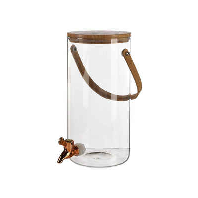 Depot Getränkespender Getränkespender Style, aus Bambusholz, Glas, Polypropylen, Silikon, H 30 Zentimeter